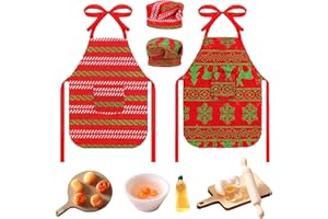 MAIBAOTEMBT Accesorios para Muñecos de Duende Navideño, Utensilios de Cocina en Miniatura, Accesorios de Casa de Muñecas de Navidad, Delantal de Muñeca de Elfo Navidad, para Decoración de casa de Muñecas (B)