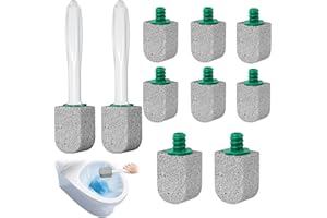 SRUMVOAT 10 Pcs Pumice Cleaning Stone with 2 Handles, Pumice Stone for Toilet Cleaning, Toilet Pumice Cleaning Stones, Strong Effect,Versatile Use on Bathroom Tiles, Sink, Swimming Pool, Toilets (Standard)