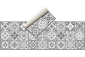 NIVELLPUBLICITARI Alfombra Vinílica Hidráulica (180 x 60 cm, Negro-Gris) - Distintos diseños y tamaños - Alfombra Cocina, baño, salón Comedor - Antideslizante - Alfombra Dormitorio - Goma esponjosa y Suelo PVC