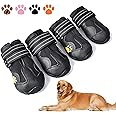 XSY&G Dog Boots,Waterproof Dog Shoes,Dog Booties with Reflective Rugged Anti-Slip Sole and Skid-Proof,Outdoor Dog Shoes for Medium Dogs 4Pcs-Size2