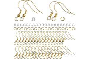 TOAOB THE ONE AND ONLY BABY TOAOB 100 pezzi Ganci per Orecchini Anallergici 925 Argento Placcato e 100 pezzi 4 mm Aprire Anelli di Salto Dorati con Chiusura in Silicone Trasparente per Orecchini Fai Da Te Creazione di Gioiell