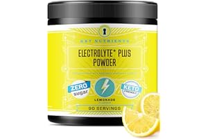 KEY NUTRIENTS Multivitamin Electrolytes Powder No Sugar - Refreshing Lemonade Electrolytes - Sodium & Energy Supplement - Hydration Powder - No Calories - 4 g x 90 Servings (360 Grams)