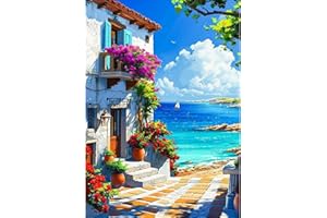 Bowetile 5D DIY Diamond Painting Kit Completo, Paesaggio Diamond Painting Kit Completo per Adulti, Vista sul Mare Diamant Painting per Adulti, Decorazioni per Casa 30x40 cm