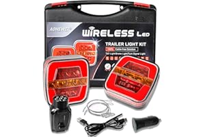 AOHEWEI Magnetic Wireless LED Trailer Tail Lights Set 12/24 V, Cable Free Waterproof Dynamic Rear Lights with Magnet ECE EMC Approved for Trailer, Lorry, Caravan or Truck