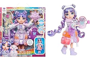 Rainbow High Winter Wonderland - Violet (Lila) - 28 cm Modepuppe, mit verstecktem magischem Schnee, der Sich mit Wasser aufbläst, mit Schneemann-Set, geeignet für Kinder von 4-12 Jahren und Sammler