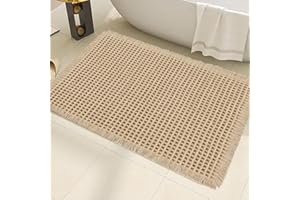 AIBIIN 45 cm x 76 cm brązowa mata do kąpieli waflowa super chłonny antypoślizgowy dywanik łazienkowy można prać w pralce gumowe maty łazienkowe do salonu łazienka wycieraczka