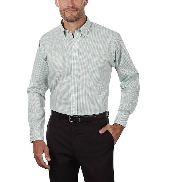 van heusen men's dress shirt regular fit pinpoint stripe Originals Long Sleeve Shirt Stripe Dot Print main image 1