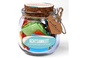 ‎NATOVI Natovi 52 Mindfulness Cards in Glass - Mindfulness Gift for Women - 52 Motivational Cards & Self-Love Cards for Relaxation, Stress Relief & Positive Thoughts - Selfcare Gifts