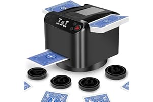 AOIKOY Mischia Carte Automatico, Mescolatore Carte da Gioco e Dealer 2 in 1, Distributore Carte da Gioco con 4 Chiamanti Senza Fili, Rotazione a 360 Gradi, Supporta Uno, Five Crowns, Monopoly Deal (Ferroso)
