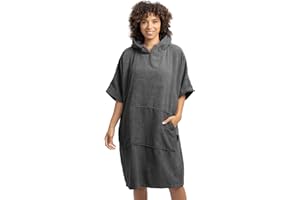 HOMELEVEL Accappatoio Poncho da Surf - Poncho Uomo Donna Surf - Vestaglia Pigiama - Felpa con Cappuccio Oversize Super Calda - Poncho Mare Cotone