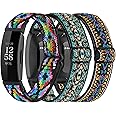 3-Pack Elastic Nylon Straps Compatible with Fitbit Inspire 2 / HR/Ace 2, Soft Adjustable Solo Loop Replacement Bands for Fitbit Inspire Fitness Tracker Women Men
