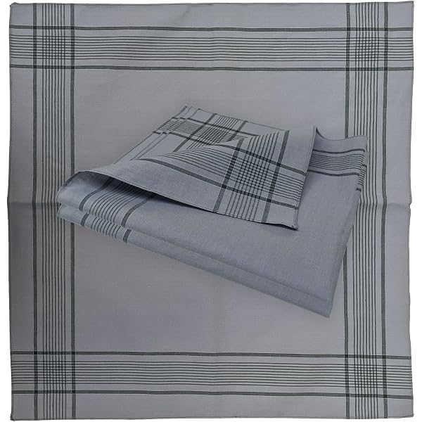 Lot De 3 Mouchoirs Militaires 50x50 Cm - 100% Coton, Gris, Lavables