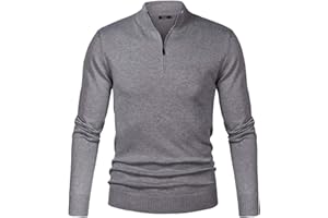 iClosam Maglione Uomo Invernali Collo Alto con Zip Pullover Giacca in Maglia Maglione Pullover Invernale Tenere Caldo