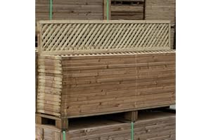 PREMIER GARDEN SUPPLIES Premier Framed Diamond Elite Rounded Edge Smooth Lattice Trellis Pressure Treated Fence Topper Panel or Wall Climber Width: 6ft (183cm) x Height: 1ft (30cm) Privacy 20mm x 20mm Hole Design