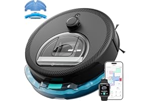 LEFANT M330Pro Robot Aspirapolvere Lavapavimenti con Mappatura, Navigazione dToF, Zona vietata, Evitamento ostacoli PSD, Aspirazione 5000Pa, 150 minuti, Pulizia programmata, Alexa/APP/WiFi,Nero