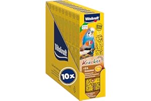 Vitakraft Kräcker, mit Ei und Grassamen, Knabberstangen für Sittiche und Exoten, in Vorratsgröße, ohne Zusatz von Zucker (10x 54g)