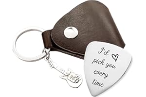 MaySunset I'd Pick You Every Time Guitar Pick, Stainless Steel Guitar Picks Jewelry Gift for Men Boyfriend Husband Musician Guitar Player Birthday Christmas Valentine's Day Gifts