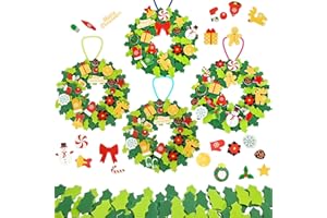YIAJIA 4 Sets Christmas Crafts for Kids Christmas Wreath Making kit DIY Make Your Own Christmas Craft Projects Christmas Holiday Decorations Party Supplies