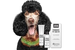 Opawz Permanente Tinte para Pelo de Perro, Profesional Salones Tinte para Pelo de Mascotas, Dura Más de 20 Lavados, Colores Brillantes para Perros y Caballos (Súper Negro)