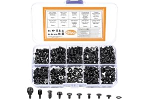 IYEREER Tornillos para Ordenador Portátil, 450 Pcs Tornillos Espaciadores, Tornillo PC para Computadora Placa Base PC Ventilador Disco Duro M.2 SSD CD-ROM HDD Laptop Reparación(Negros)