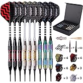 Plastic Tip Darts for Electronic Dartboard Professional Dartboard with 9 Pieces of 18g with 50 Additional Dart Tips 20 Rubber