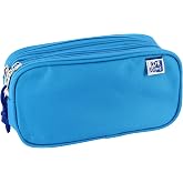 Oxford, School Pencil Case 3 Compartments, Elastic Rubber, 3 Zippers
