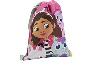 CERDÁ LIFE'S LITTLE MOMENTS Borsa scuola Gabby's Dollhouse – Zaino tipo sacco per bambini con chiusura a coulisse e design Gabby, Perfecto, S