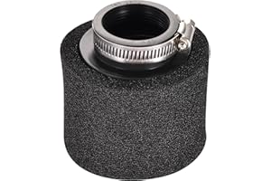 GOOFIT Filtre à Air 45 mm - Double Mousse de Nettoyage - Noir - Bouche Droite - Pour Moto 50-125 cc, Kart, VTT, Quad, Scooter, Course