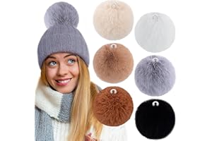 BQTQ 6 Piezas 12cm Grande Faux Piel Pompones con Lazo Elástico DIY Fluffy Pom Pom para Sombreros Beanie Zapatos Bufandas Guantes Bolsos Accesorios, 6 Colores Suaves