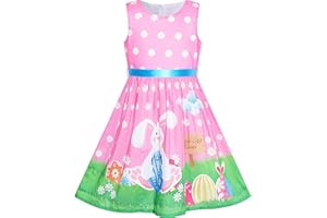 SUNNY FASHION Girls Dress Blue Flower Print Children Clothing Size 2-11