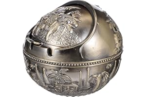 Angoily Vintage Aschenbecher Metall Elefant Tischaschenbecher Sturmaschenbecher Ascher Windschutz Ashtray für Wohnzimmer Tischdeko Auto Büro Schreibtisch Deko Objekt Herren Geschenk