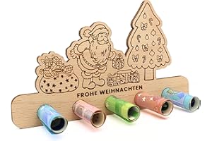 ZUKLA kleine Verpackung Geldgeschenk Weihnachten - Geldgeschenk Verpackung Weihnachten Holz - Eine Originelle Idee, Geld zu Verschenken - Geld Verschenken Weihnachten - Weihnachtsbaum