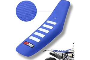 MCHMFG Motorcycle Universal Seat Cover Non-Slip Rubber Striped Gripper Soft Stamp for CRF WR WRF RMZ YZF SXF EXC EXC XC SX CR KLX Dirt Pit Bike Motocross Off Road Motorbike (Blue)