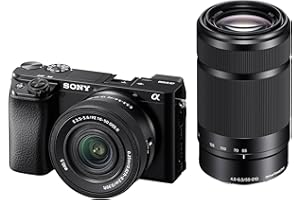 Sony Alpha 6100 | APS-C Spiegellose Kamera | Bundle mit Sony 16-50mm & 55-210 Objektiv | Schneller 0,02s Autofokus mit Augenerkennung für Mensch und Tier, 4K-Filmaufnahmen und neigbares Display