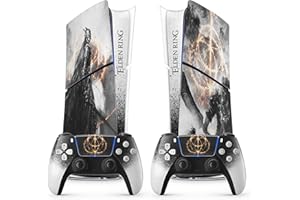 FFRAME Sticker PS5 Cercle d'Elden, Autocollant PlayStation 5, Console et Manette, Edition Slim Digital, Skin MALENIA (2 Manettes)