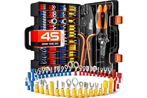 SOMELINE Crimptång kabelskor Set, kabelskor Crimp Tång 0,34-6mm2 med 39 typer av Kabelsko Set, Självinställande Crimptång - E