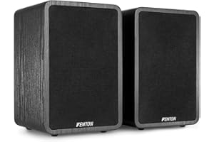 Fenton SHFB65 Enceintes Bibliothèques Passives 6,5”, 200 Watts, Woofer 6,5” et Tweeter 3”, Pieds Caoutchouc Anti-Glissement, Borniers à Vis, Idéal pour HiFi Stéréo