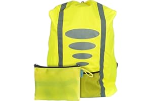 Eazy Case Sac à Dos d'écolier avec Bandes réfléchissantes, Housse de Pluie imperméable avec réflecteur et Poche pour Plus de sécurité dans la Route, Jaune