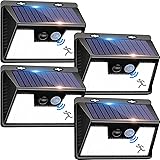 [ 4 Pezzi/140 LED ] Luce Solare LED Esterno, Faretti Solari a Led da Esterno 3 Modalità Lampada da Esterno con Sensore di Mov