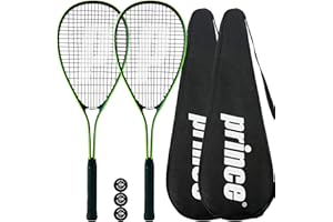 REDIFY Prince Power Ti Squashschläger + Abdeckungen + 3 Squashbälle (mehrere Optionen)