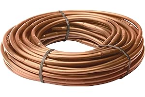 Rain Bird A51089 1/4IN EMIT 6IN SPC-50FT ET256-50S Drip Irrigation Pressure Compensating 1/4" Tubing, 6" Emitter Spacing, 50 Roll, Brown, 1 Count (Pack of 1)