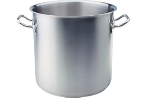 BALDASSARE AGNELLI Pentole Agnelli COIX3103E24 Pentola Alta con Maniglie, Acciaio, Argento, 24 cm