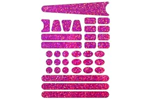 LANDING DESIGNS Bicycle Sticker Frame Protection Kit for Mountain Bike and Road Cycle Raspberry Glitter