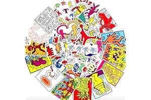 XUNMEI Performance Art Keith Haring Sticker Pack of 50 Stickers - The Office Stickers for Laptops, The Office Stickers for Laptops,Funny Stickers for Laptops, Computers, Hydro Fl