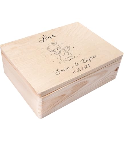 Boîte à Souvenirs Personnalisable Deuil - Gravure Pissenlit Avec Nom Et Dates | Cadeau Hommage Défunt