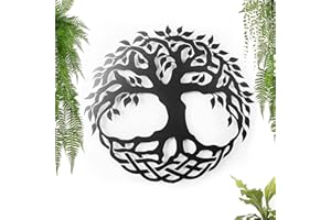 KELULY Decorazione in metallo. Scultura da parete galleggiante, con ombre, in acciaio. (43 x 31 cm., Albero della vita)