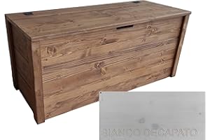 TOTAL WOOD 2012, Arcón de Madera, Natural Impregnada, Modelo Matej, Arcón con Tapa para Interiores y Exteriores (70x40x40, Blanco decapado)