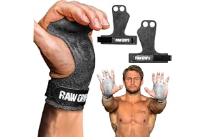 JerkFit Raw Grips 3.0, 2 fingerhandgrepp i läder – dra upp grepp för korsträning, handskydd – gymnastikgrepp, palmskydd för idrottare för att förhindra rippar och blåsor