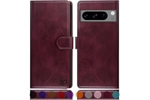 SUANPOT Funda para Google Pixel 8 Pro 5G con Tapa 【Bloqueo RFID】de Cuero PU Cierre Magnético，Soporte Plegable，Ranura para Tarjeta Cover Wallet Leather para Pixel 8 Pro Phone Case Vino Tinto