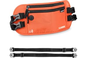 Van Beeken Reise-Geldgürtel, diebstahlsichere Hüfttasche, Reisepasshalter, Reisegürtel, RFID-Reisegeldgürtel, Reisebrieftasche, Reisetasche unter der Kleidung für Männer und Frauen Zwei Riemen